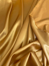 Stretch Silk Satin Deep Gold