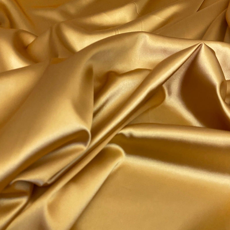 Stretch Silk Satin Deep Gold