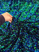 Iridescent Emerald Sequin Velvet