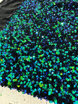 Iridescent Emerald Sequin Velvet