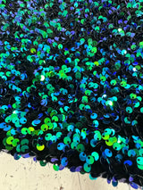 Iridescent Emerald Sequin Velvet