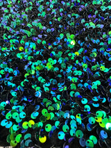 Iridescent Emerald Sequin Velvet