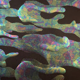 Polyester Spandex Fabric 4-Way Stretch Army Illusion Black Green