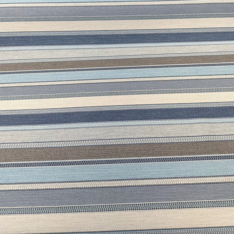 Sunbrella Ascend Spa Blue 145410-0009 Solution Dyed Acrylic Fabric - Spa Blue, Stripes, 54" Width (1 Yard)
