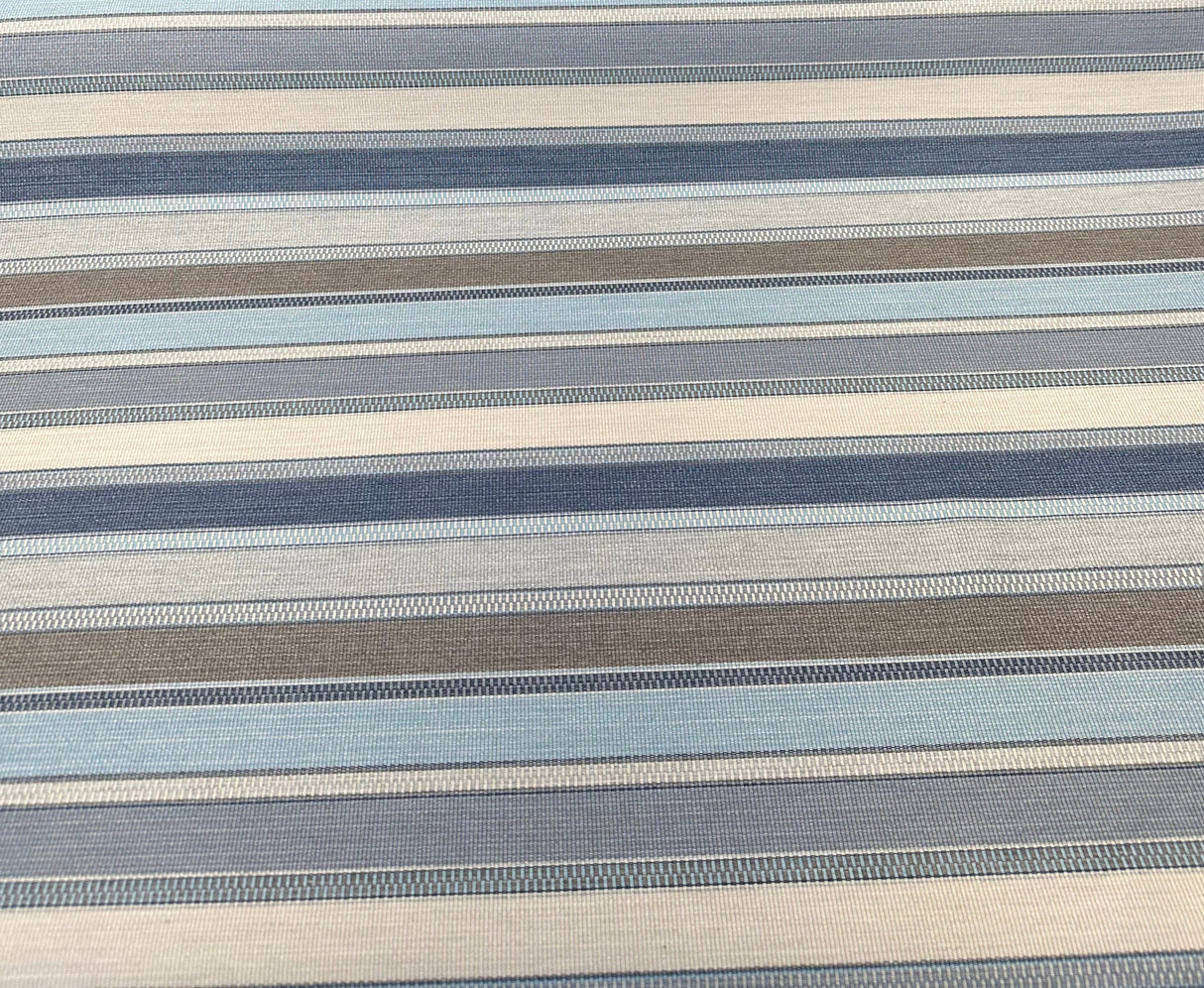 Sunbrella Ascend Spa Blue 145410-0009 Solution Dyed Acrylic Fabric - Spa Blue, Stripes, 54" Width (1 Yard)
