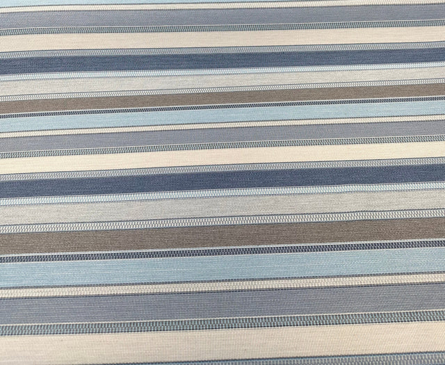 Sunbrella Ascend Spa Blue 145410-0009 Solution Dyed Acrylic Fabric - Spa Blue, Stripes, 54" Width (1 Yard)