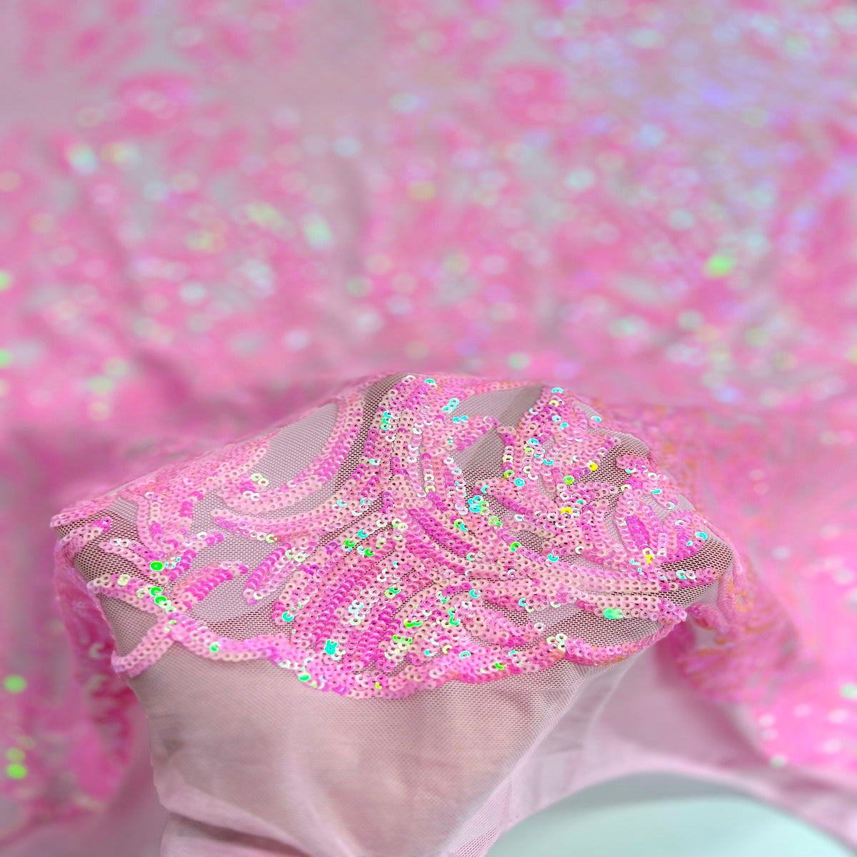 Stretch Sequins Fabric Luna Sequin Mesh