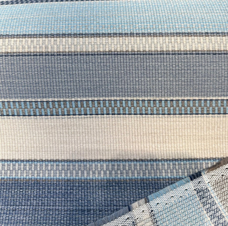 Sunbrella Ascend Spa Blue 145410-0009 Solution Dyed Acrylic Fabric - Spa Blue, Stripes, 54" Width (1 Yard)