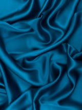 Teal Blue Silky Stretch Satin