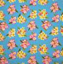 Poly Cotton Plumeria Clusters Fabric