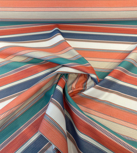 Ascend Tropical Sunbrella Acrylic Fabric - Tropical Stripes, 54" Width (1 Yard)
