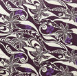 Hawaiian Gardenia Waves Traditional Tattoo Poly Cotton Fabric - Hawaiian Gardenia Waves, 45" Width (1 Yard)