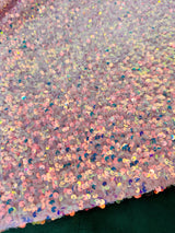 Stretch Sequin on Velvet Baby Pink