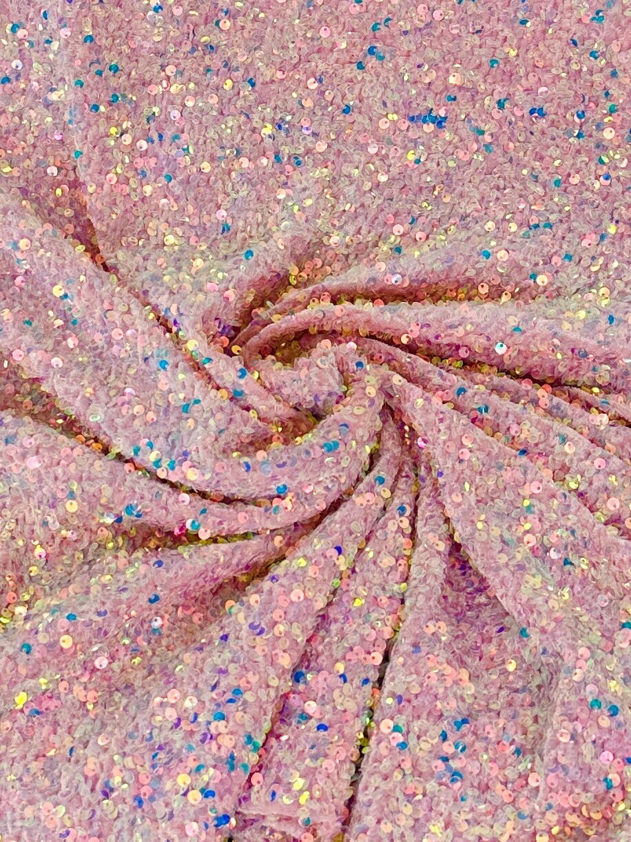 Sequin on Velvet Stretch Fabric