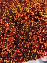 Iridescent Sequin on Velvet Rust Orange