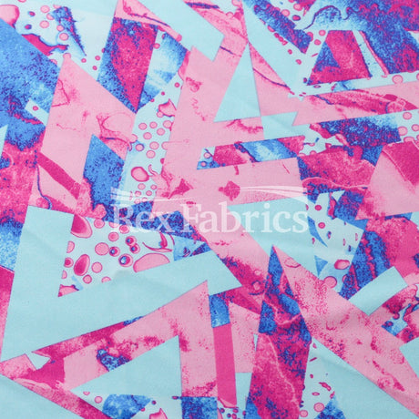 Geo Pop Polyester Spandex Fabric - Geometric Print Tricot, 58/60" Width (1 Yard)