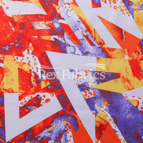 Geo Pop Polyester Spandex Fabric - Geometric Print Tricot, 58/60" Width (1 Yard)