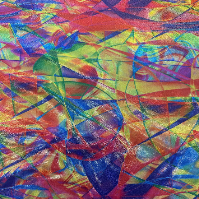 Polyester Spandex Abstract Dot Hologram Fabric