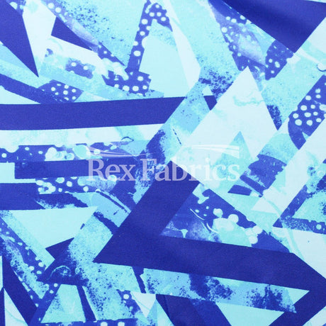 Geo Pop Polyester Spandex Fabric - Geometric Print Tricot, 58/60" Width (1 Yard)