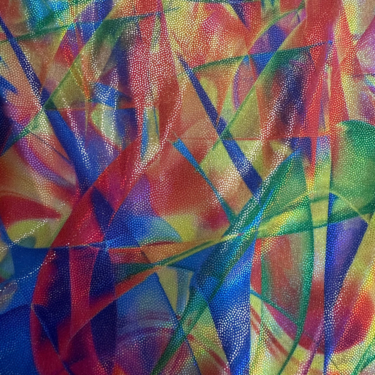 Polyester Spandex Abstract Dot Hologram Fabric