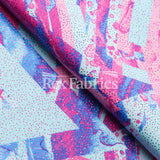 Geo Pop Foil Polyester Spandex Fabric - Multi-Color Geometric Foil, 58/60" Width, 240 GSM, 4-Way Stretch Tricot (1 Yard)