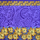 Polyester Fabric Traditional Polynesian Tattoo Daisy Double Border