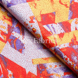 Geo Pop Foil Polyester Spandex Fabric - Multi-Color Geometric Foil, 58/60" Width, 240 GSM, 4-Way Stretch Tricot (1 Yard)