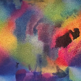 Rainbow Hologram Water Print 4-Way Stretch Spandex Fabric, 60"
