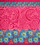 Polyester Fabric Traditional Polynesian Tattoo Daisy Double Border