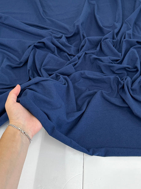 Navy Blue Cotton Jersey Spandex