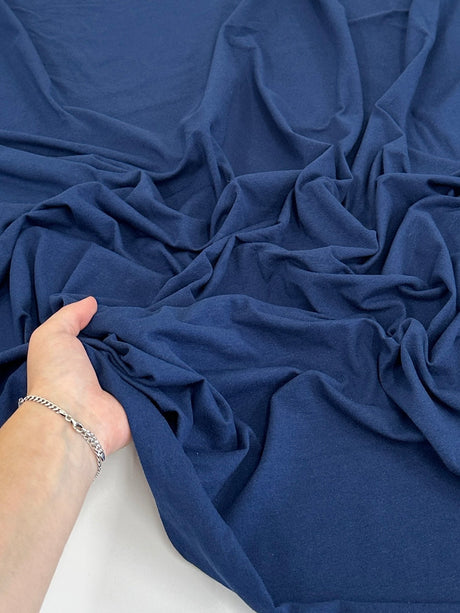 Navy Blue Cotton Jersey Spandex