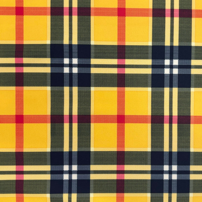 Yellow Tartan Plaid Polyester Spandex Fabric - Yellow Plaid, 58"/60" Width (1 Yard)