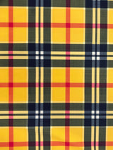Yellow Tartan Plaid Polyester Spandex Fabric - Yellow Plaid, 58"/60" Width (1 Yard)