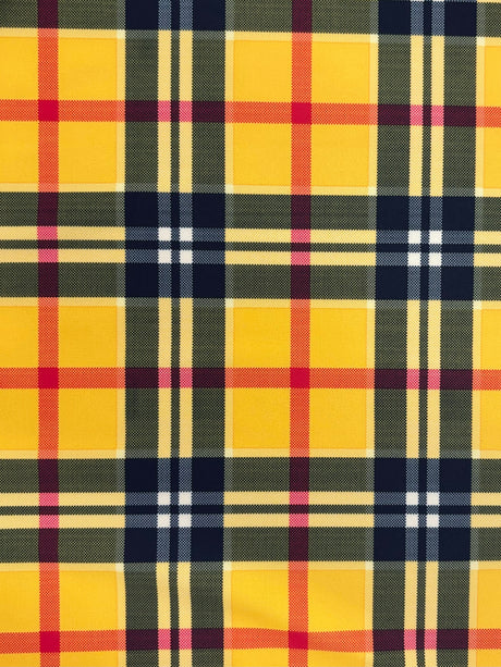 Yellow Tartan Plaid Polyester Spandex Fabric - Yellow Plaid, 58"/60" Width (1 Yard)