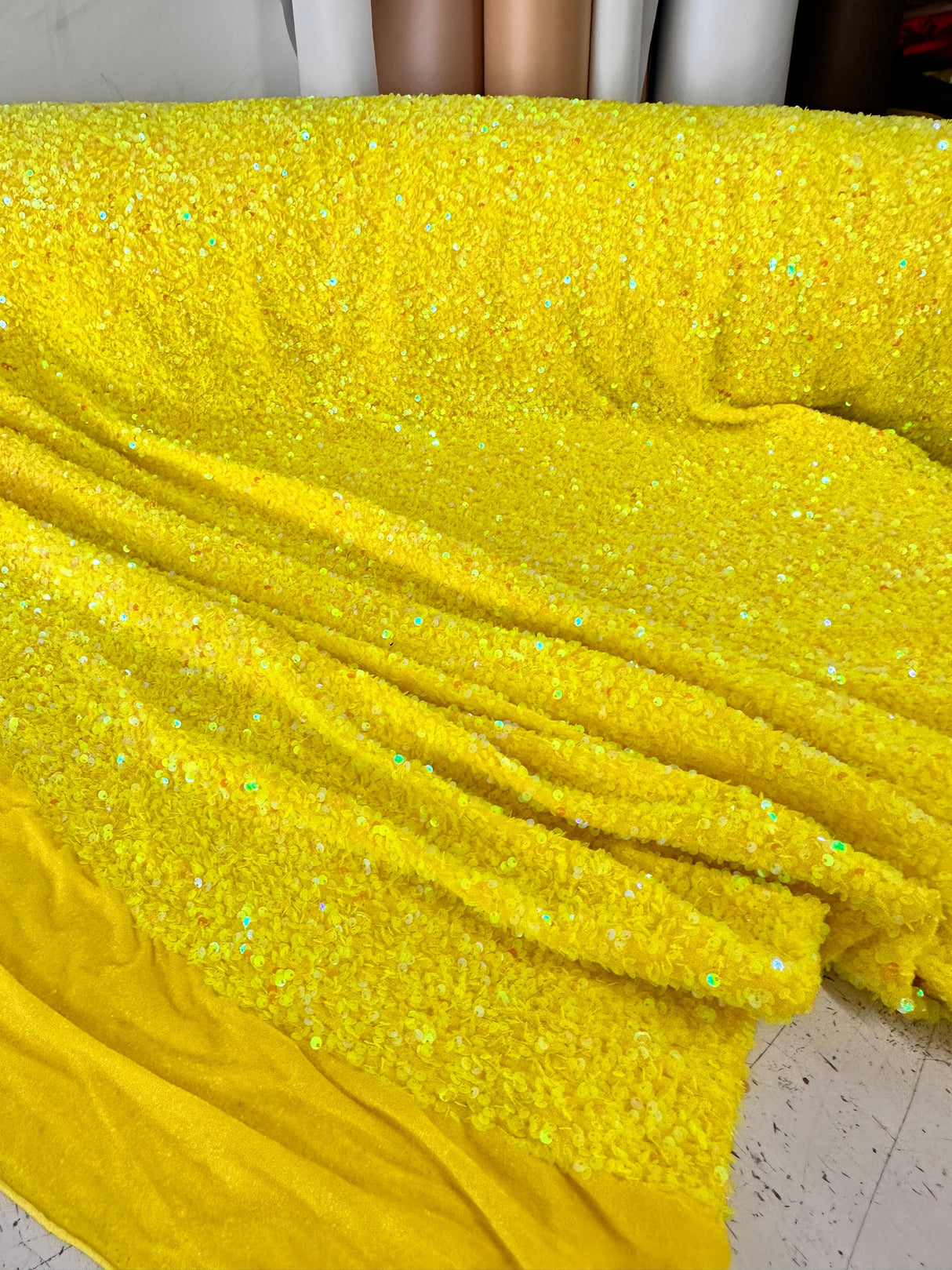 Yellow Sequin Velvet