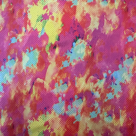 Hologram Stretch Spandex Fabric Volcano Splash Orange Hot Pink 60"