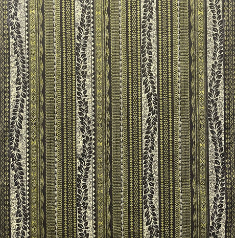 Traditional Tattoo Lei Poly Cotton Fabric - Traditional Polynesian Tattoo Print, 45" Width (1 Yard)