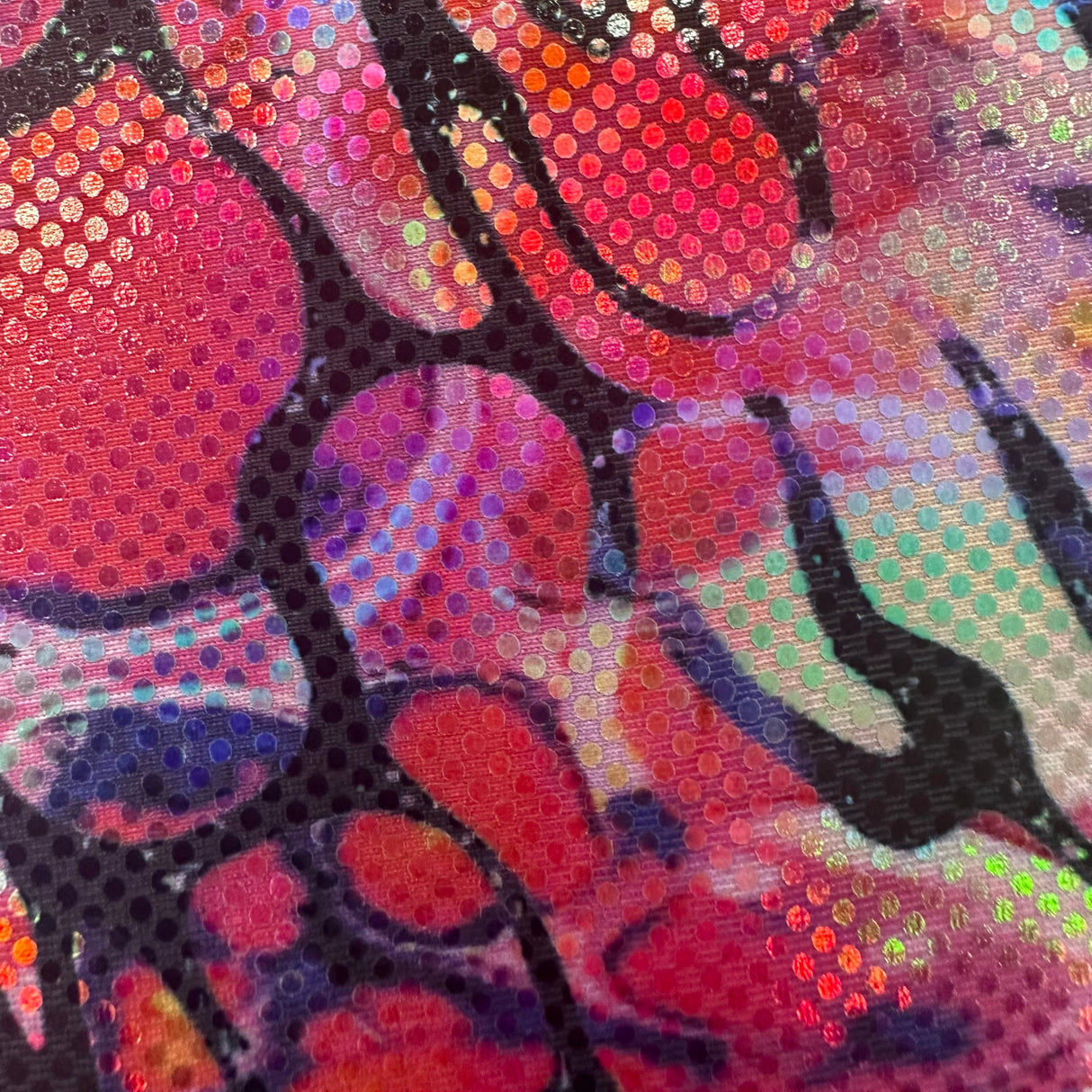 Polyester Spandex Dolphin Maze Hologram Fabric