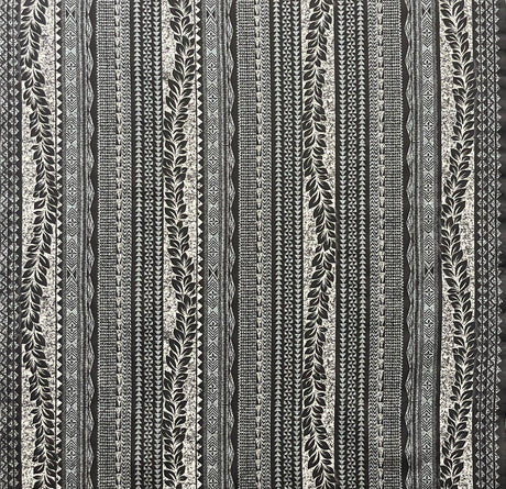 Traditional Tattoo Lei Poly Cotton Fabric - Traditional Polynesian Tattoo Print, 45" Width (1 Yard)