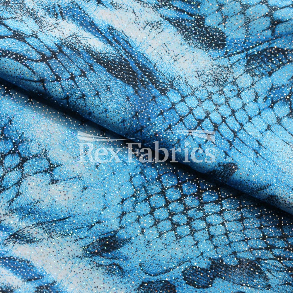 Sheer Skin With Foil Polyester Spandex Fabric - Animal Skin Print, 58-60" Width, 240 GSM (1 Yard)