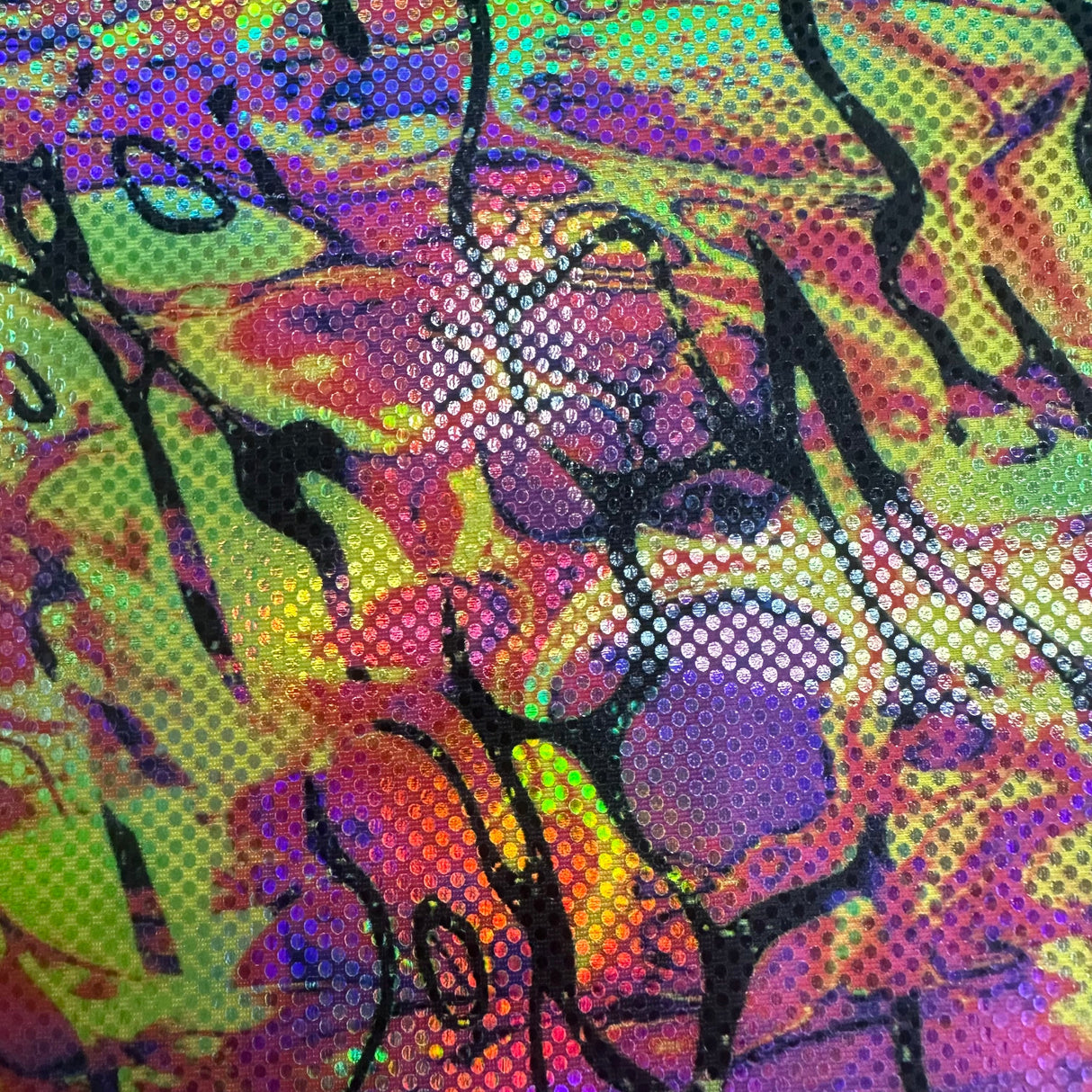 Polyester Spandex Dolphin Maze Hologram Fabric