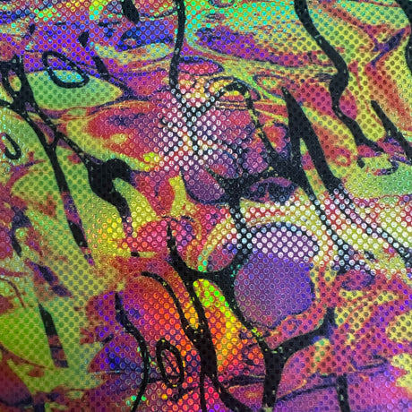 Polyester Spandex Dolphin Maze Hologram Fabric