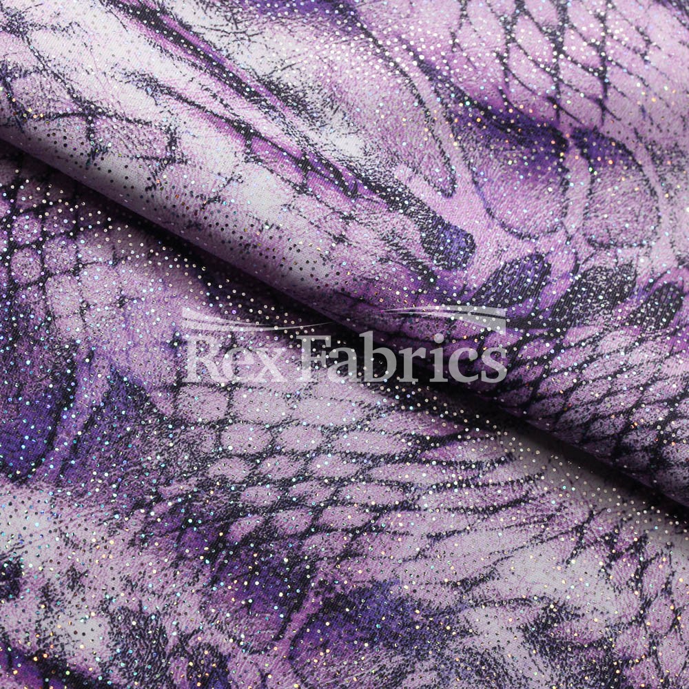 Sheer Skin With Foil Polyester Spandex Fabric - Animal Skin Print, 58-60" Width, 240 GSM (1 Yard)