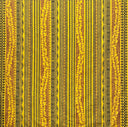 Traditional Tattoo Lei Poly Cotton Fabric - Traditional Polynesian Tattoo Print, 45" Width (1 Yard)