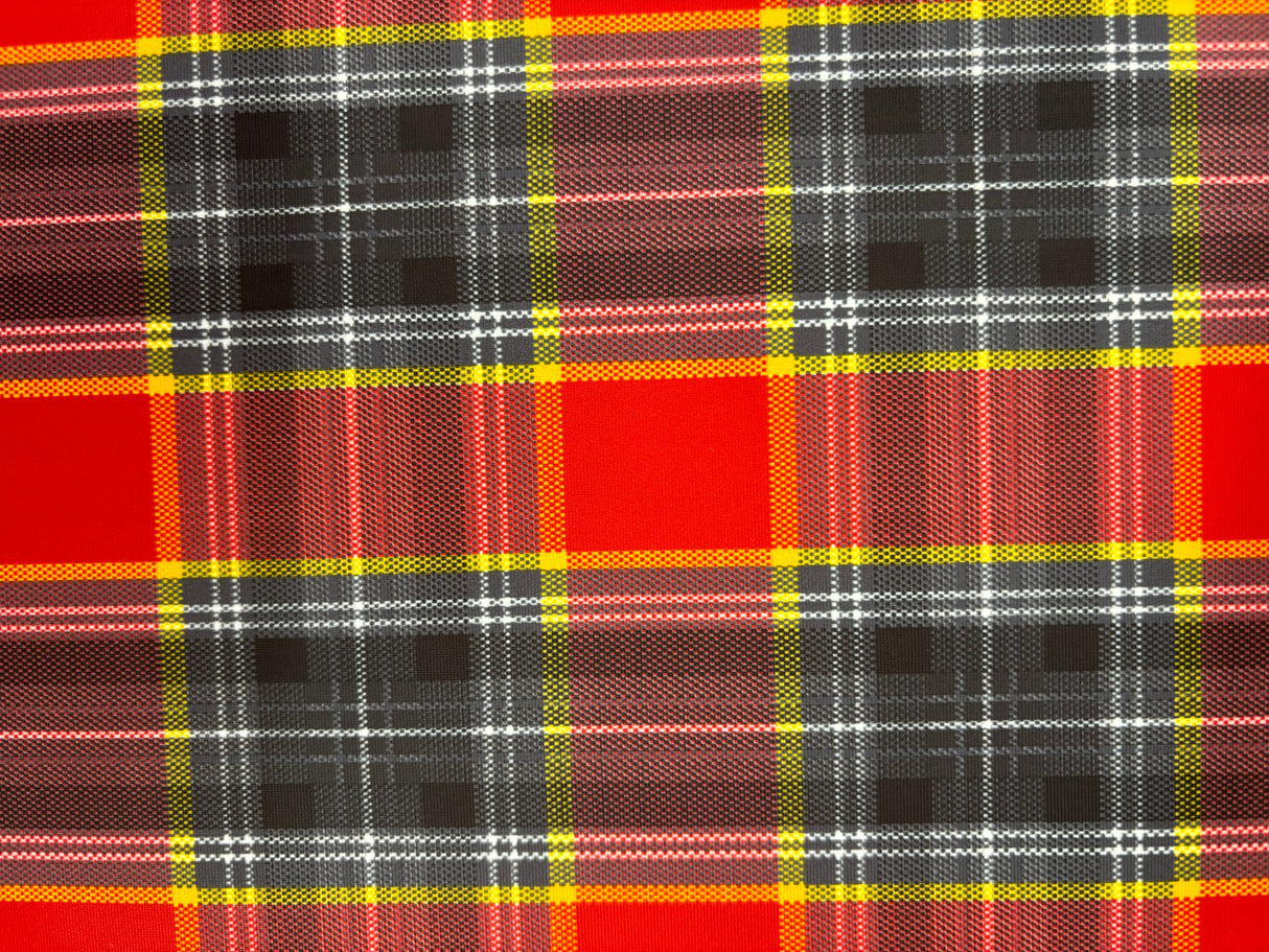 Red Tartan Plaid Spandex Fabric - Red Tartan Plaid, 58"/60" Width (1 Yard)