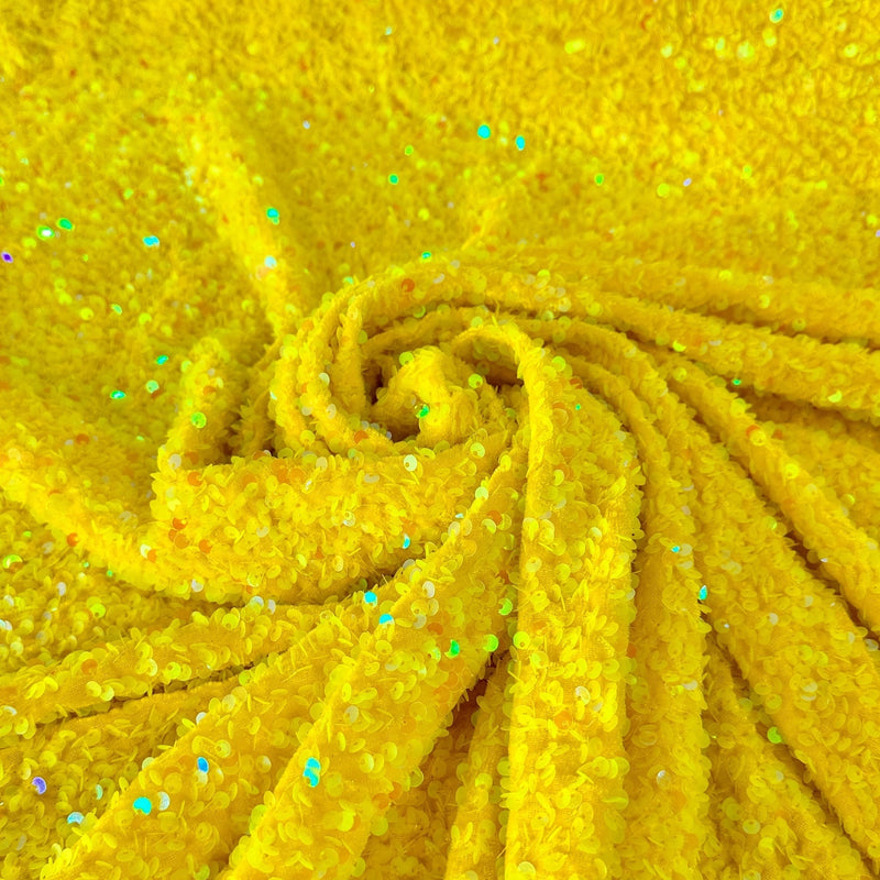 Yellow Sequin Velvet