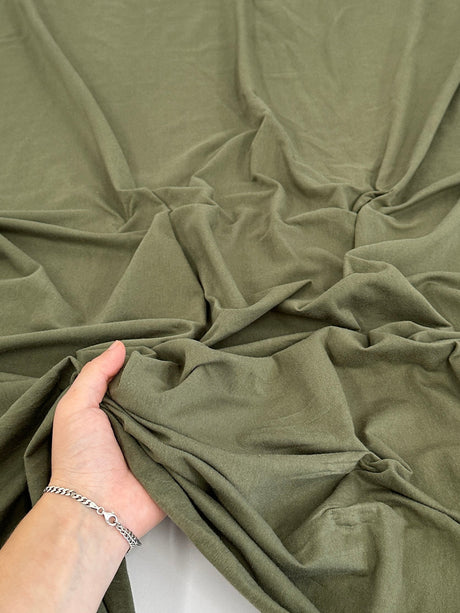 Cotton Jersey Knit Army Green