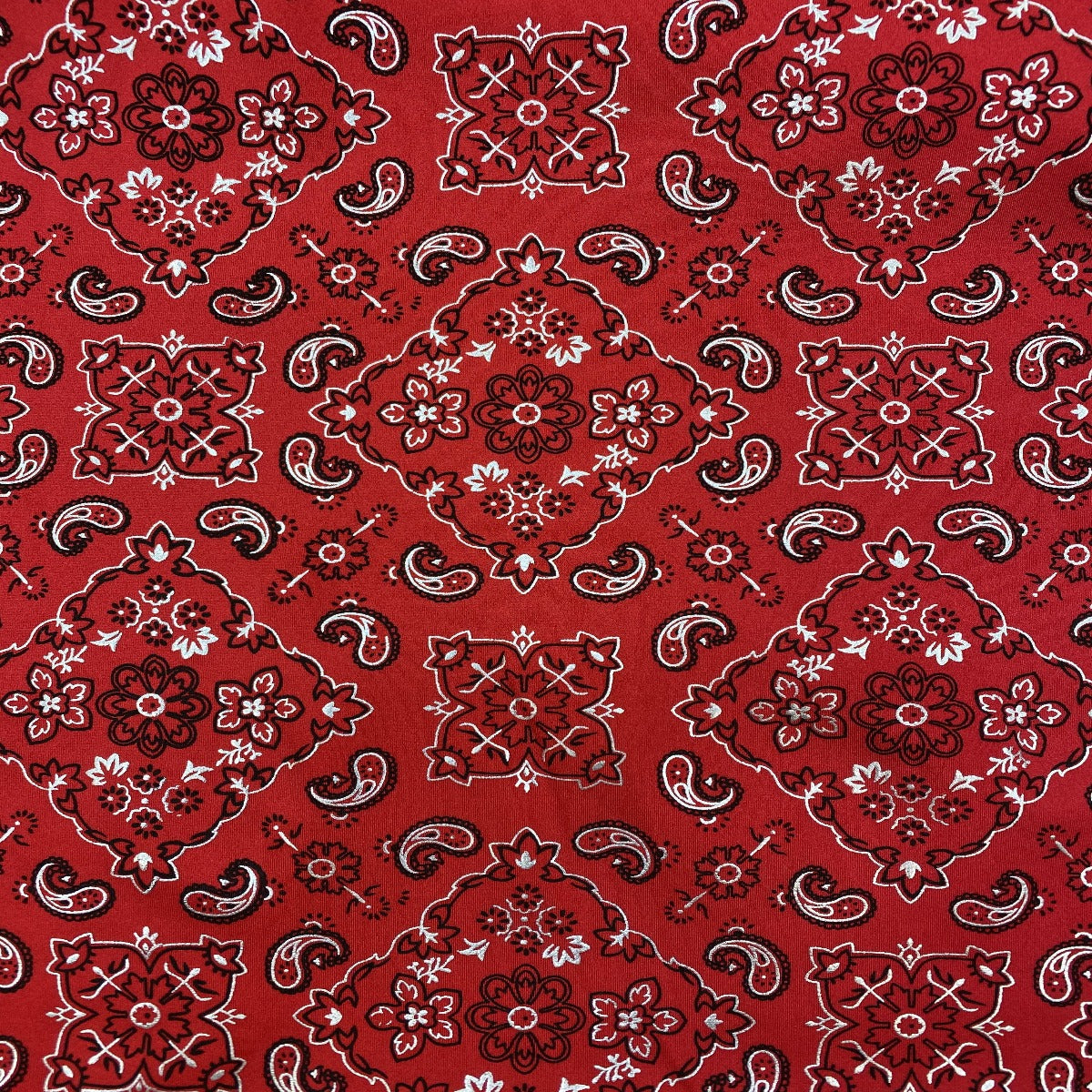 Bandana Paisley Print Nylon Spandex Fabric - Paisley Print, 60" Width (1 Yard)