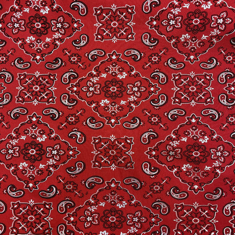 Bandana Paisley Print Nylon Spandex Fabric - Paisley Print, 60" Width (1 Yard)