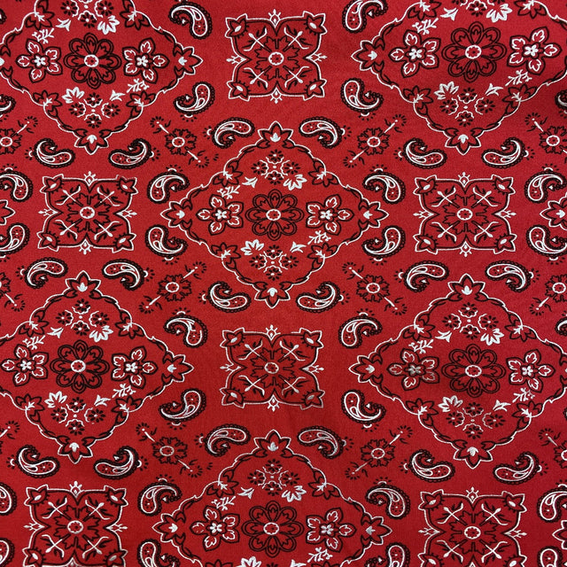 Bandana Paisley Print Nylon Spandex Fabric - Paisley Print, 60" Width (1 Yard)